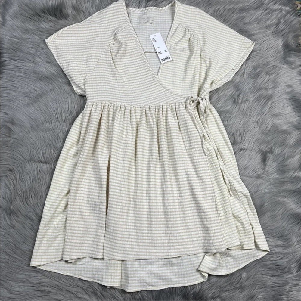 Urban Outfitters Alice Striped Mini Wrap Dress Size Small